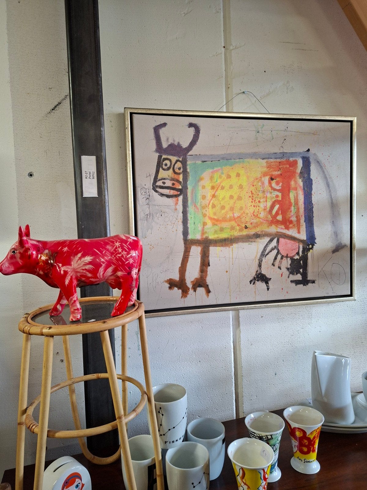 Wanddecoratie, Abstracte Koe 2005, Poul Pava, Ophalen of Verzenden