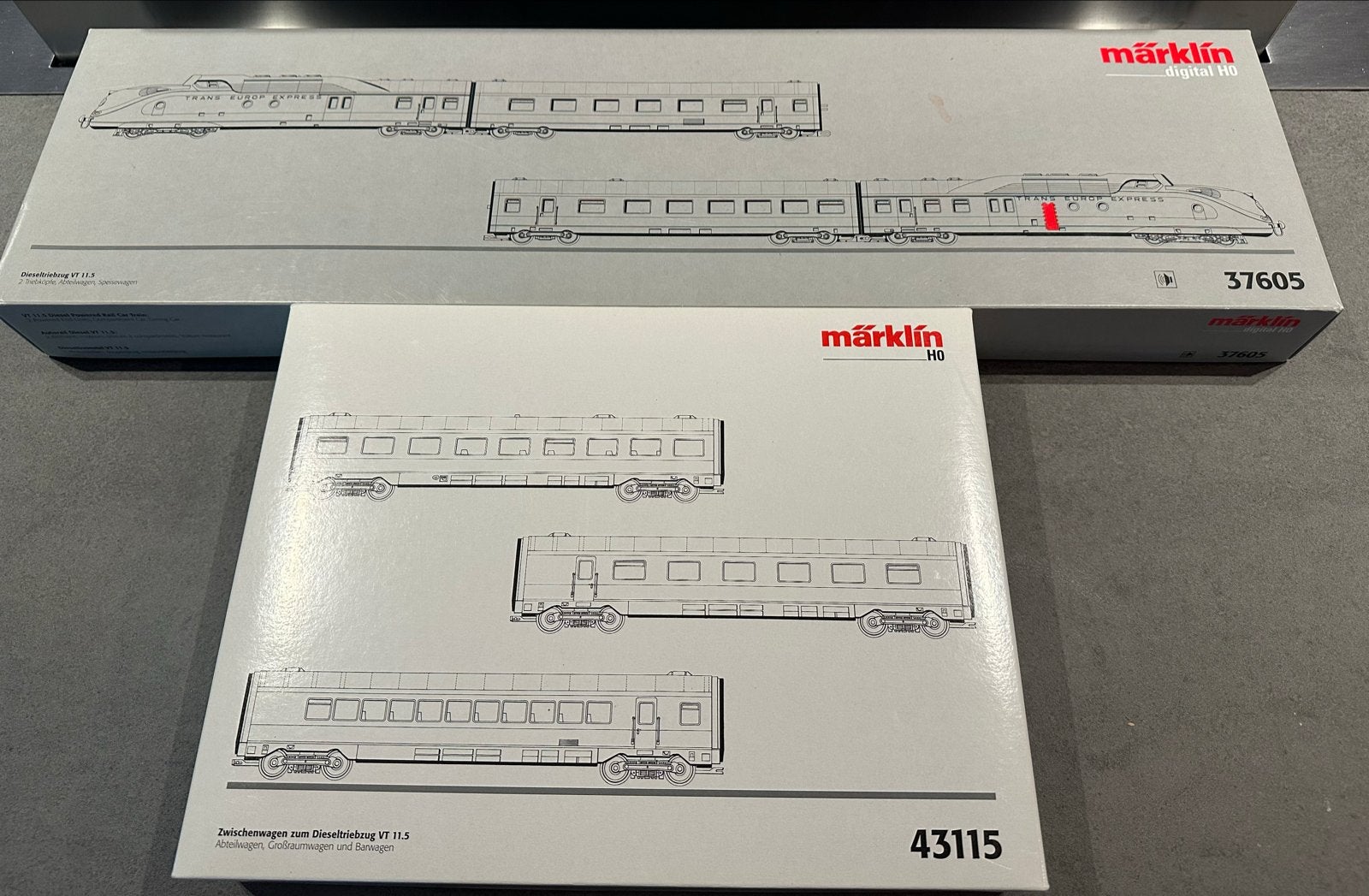 Märklin TEE Treinset VT 11.5 (37605) met extra wagons (43115, Hobby en Vrije tijd, Modeltreinen | H0, Wisselstroom, Treinset, Ophalen of Verzenden