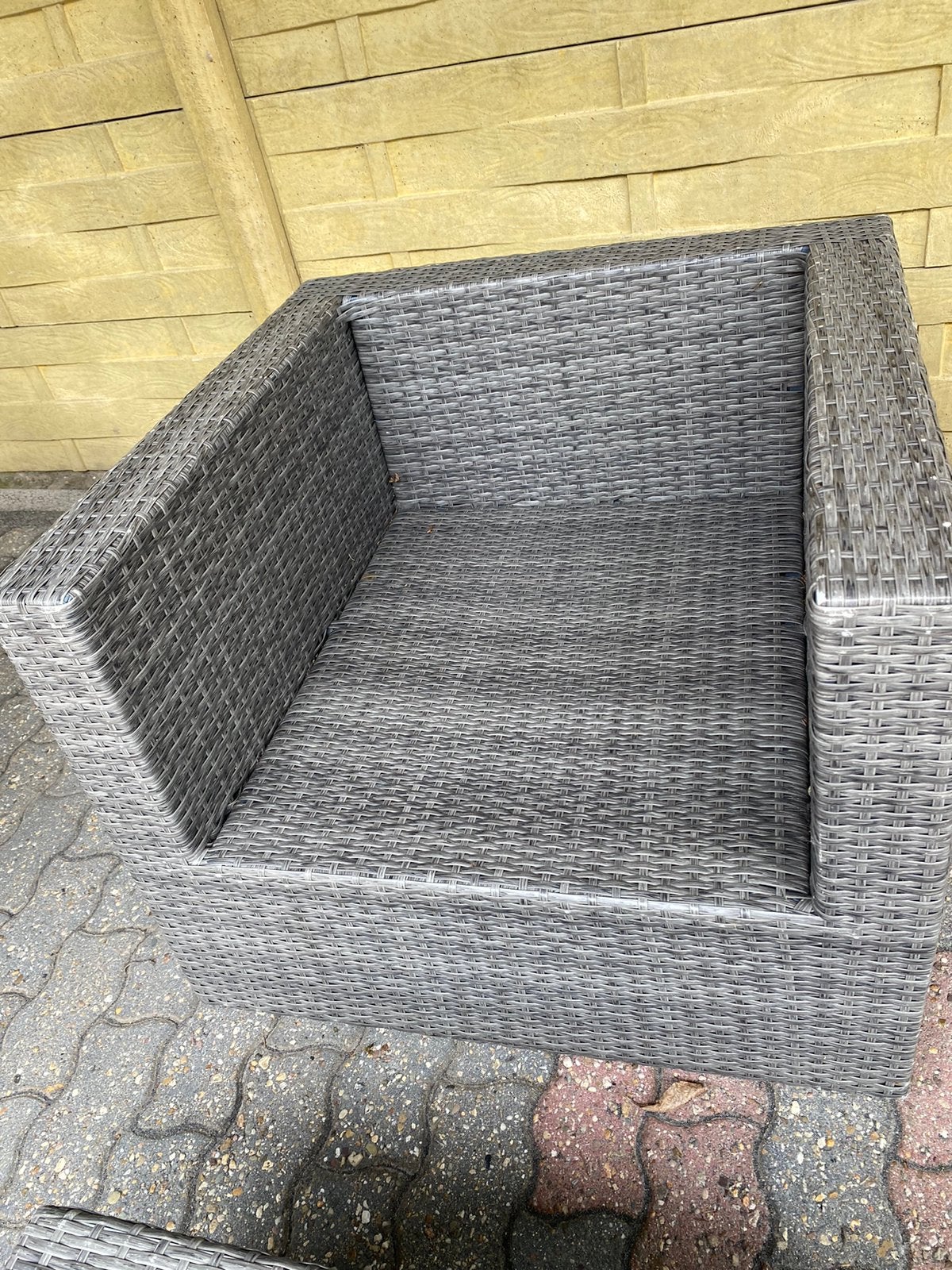 Bois Le Duc tuin stoel stoel met voetenbankje, Tuin en Terras, Ophalen, Wicker, Stoel