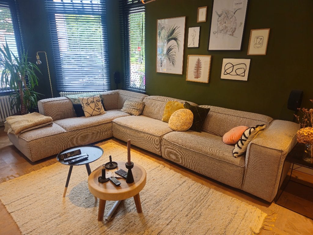 Fest Amsterdam Dunbar 5-persoons hoekbank met chaise longue, Ophalen, Gebruikt, Stof, Scandinavisch