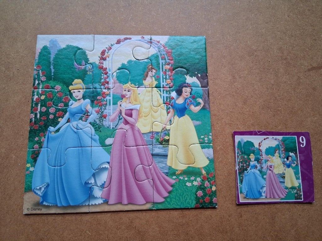 Disney prinsessen puzzel, Ophalen of Verzenden, Minder dan 10 stukjes, Zo goed als nieuw, 2 tot 4 jaar