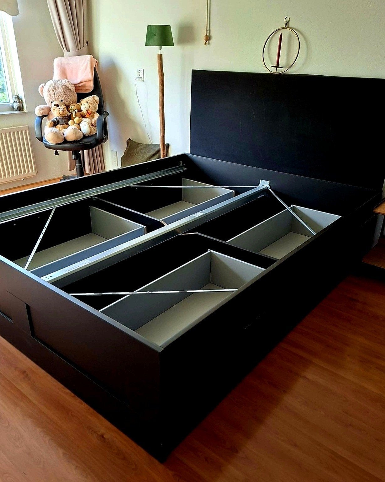 IKEA BRIMNES tweepersoonsbed zwart 160 x 200 cm, Ophalen, Gebruikt, Zwart, Tweepersoons