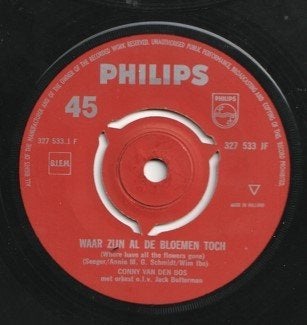 Conny vd Bos-Waar Zijn Al De Bloemen Toch (Where Have) 1963, Cd's en Dvd's, Vinyl Singles, Ophalen, Gebruikt, Nederlandstalig