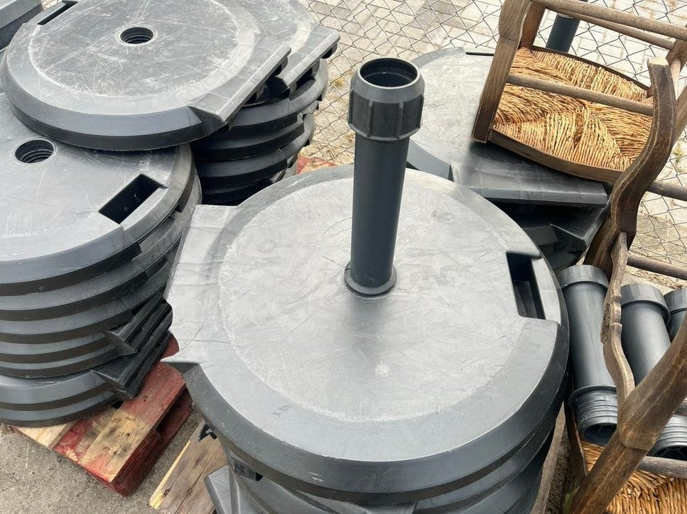 5 parasolvoeten voor kratje hertogjan bier, Ophalen, Gebruikt, Minder dan 1 meter, Parasolvoet