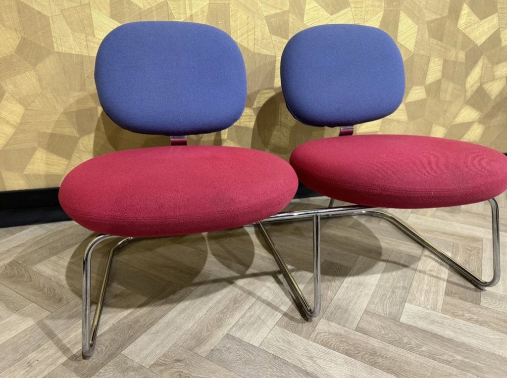 Artifort Vega bank - Jasper Morrison - blauw/rood, Huis en Inrichting, Gebruikt, Vintage, Tweepersoons, 75 tot 100 cm