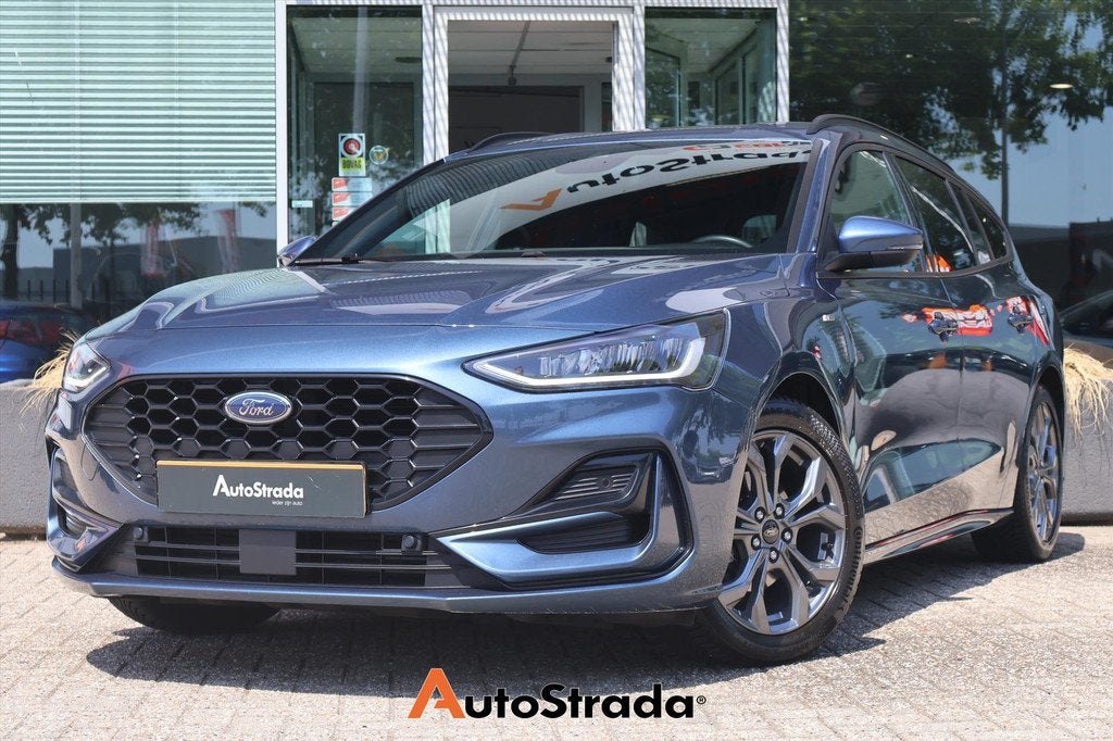 Ford Focus Wagon 1.0 ST-Line 125pk | Navigatie | Carplay | C, Auto's, Ford, Stof, Gebruikt, Met garantie (alle), Blauw