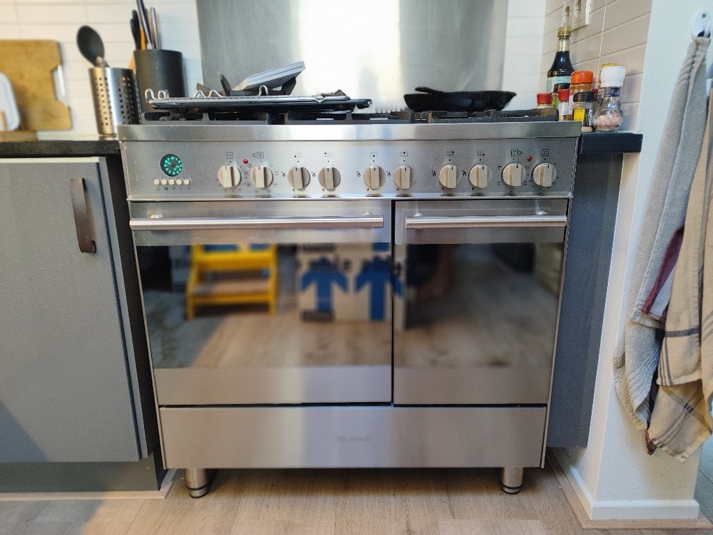 SPOED M-System MFTD-96 dubbeloven fornuis – goed werkend, Witgoed en Apparatuur, Fornuizen, Ophalen, Gebruikt, 60 cm of meer, Gas