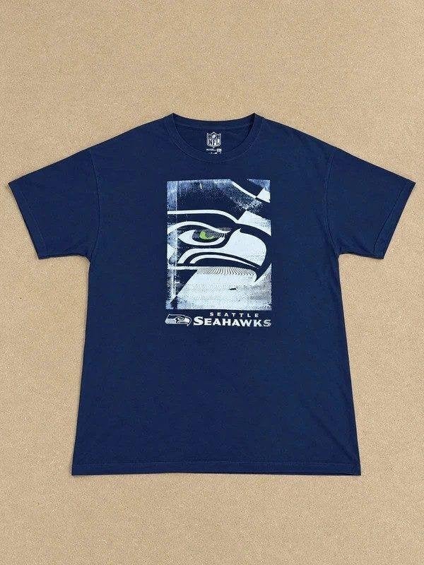 NFL Seattle Seahawks T-shirt Blauw Grafische Print XL, NFL, Blauw, Maat 56/58 (XL), Ophalen of Verzenden
