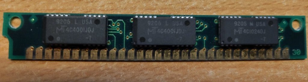 1 MB Simm 30-pin 70 ns 3-Chip 1Mx9 +Parity Micron Technology, Computers en Software, Ophalen of Verzenden