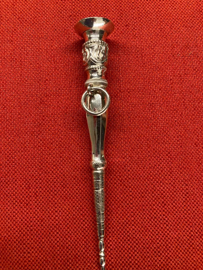 Antieke zilveren breipenhouder, Ophalen, Zilver