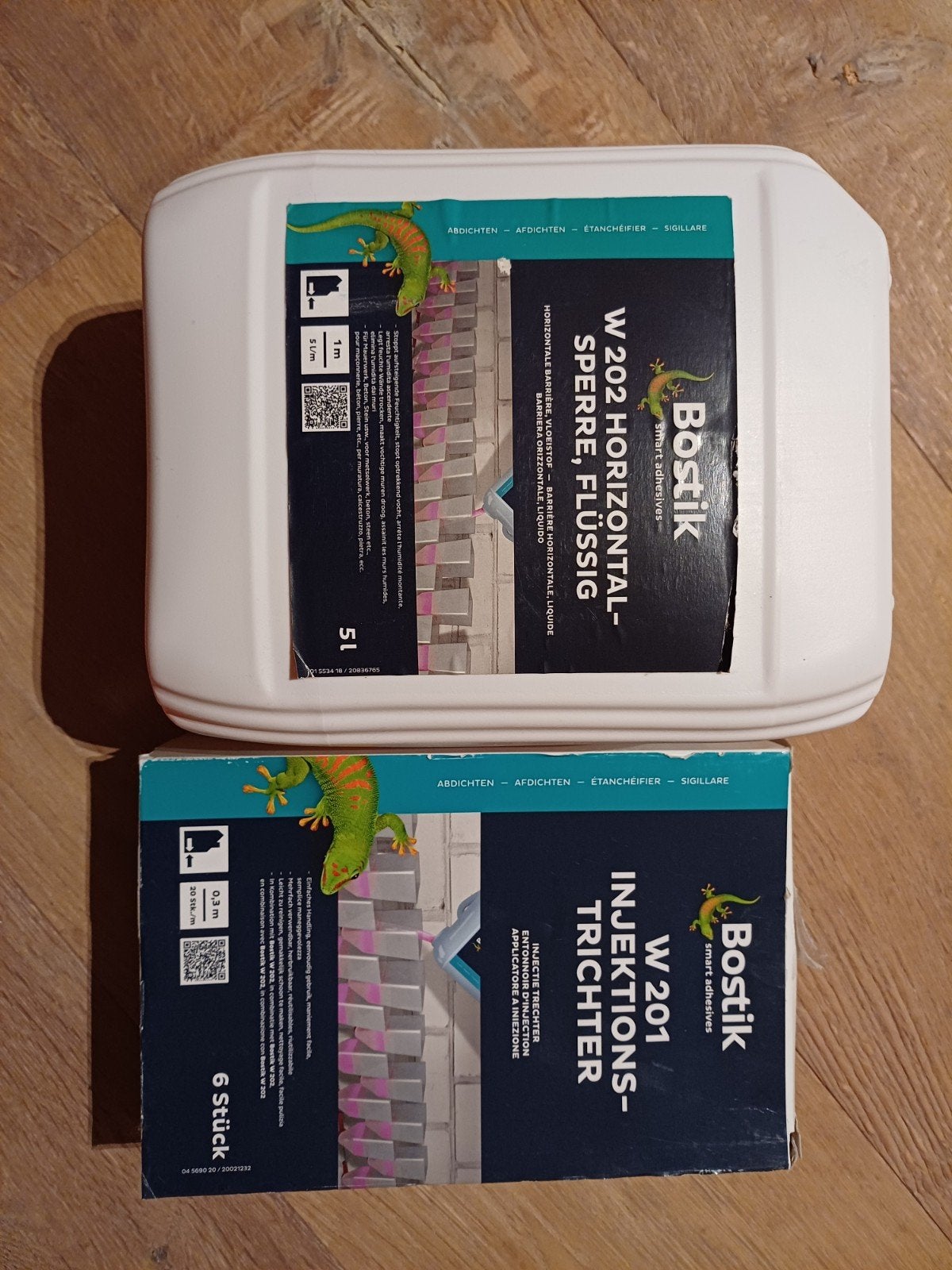 Bostik W 202 Horizontale Sperre & W 201 Injectietrechters, Ophalen, Nieuw