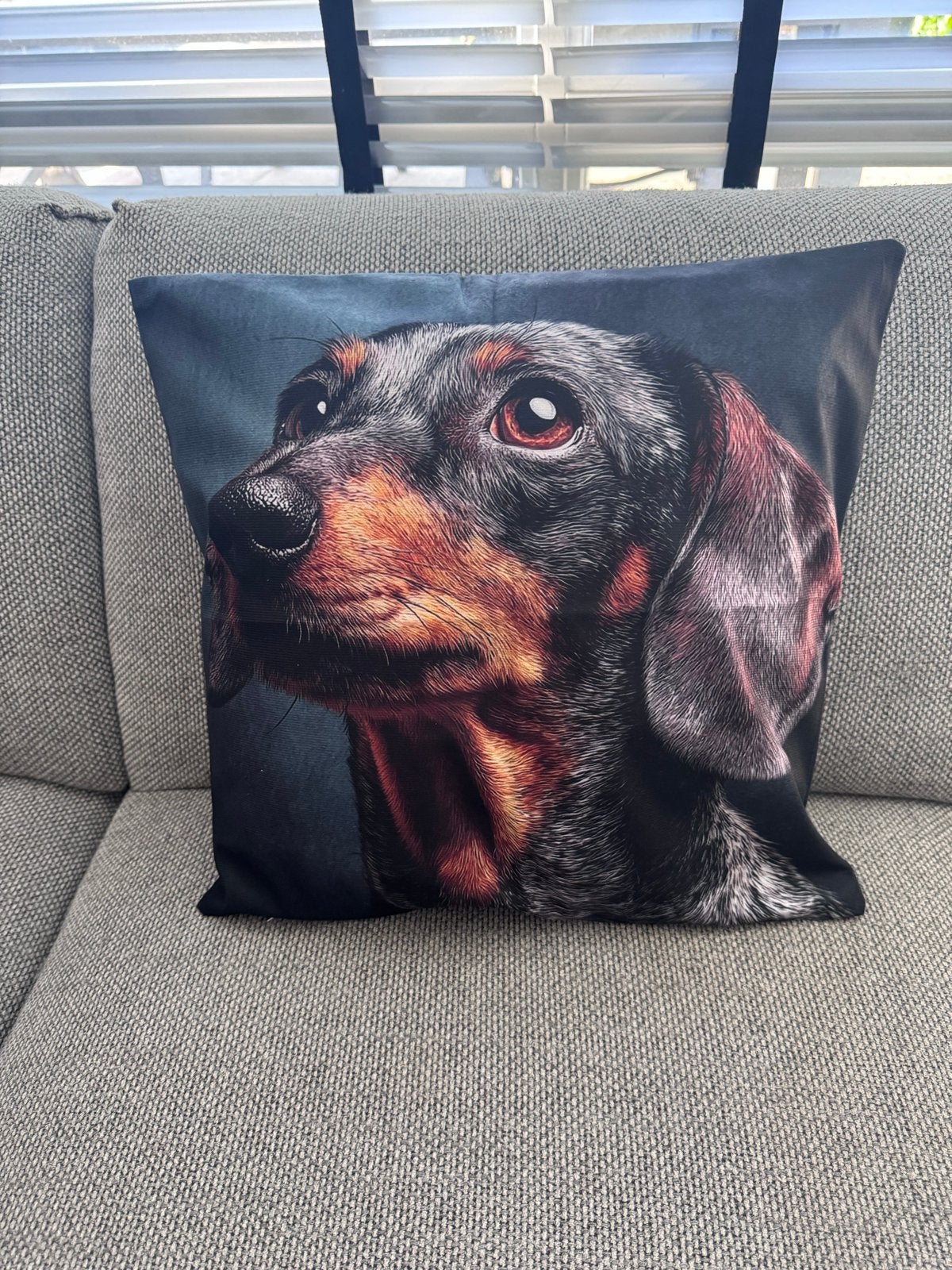 Teckel Kussenhoes 45x45cm - Dubbelzijdig Bedrukt & Zacht, Meerkleurig, Afneembare hoes, Nieuw, Ophalen of Verzenden