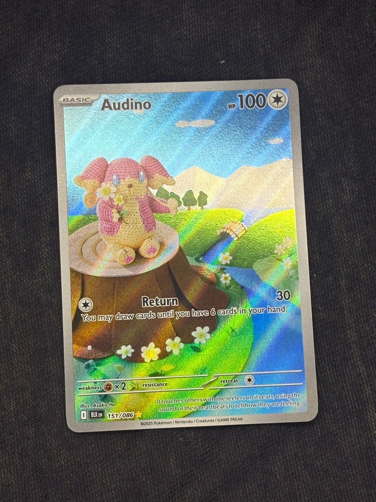 Audino 151/086 Holo - Pokémon Kaart, Ophalen, Zo goed als nieuw, Losse kaart, Foil