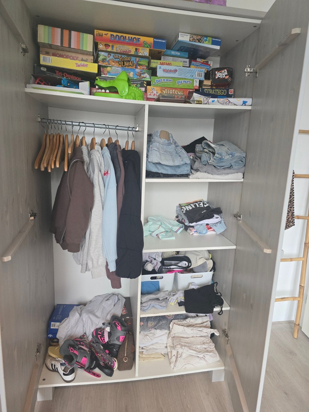 Eenpersoonsbed met uitschuifbaar logeerbed en kledi, Ophalen, Gebruikt, 90 cm, Eenpersoons