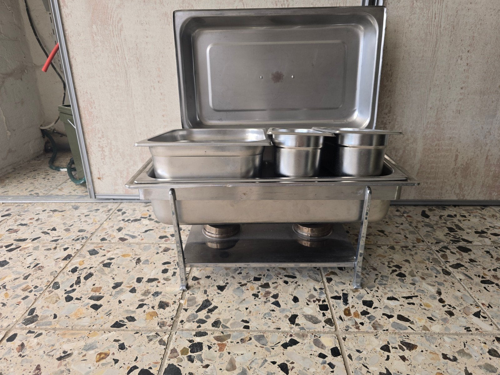 Zware kwaliteit chafing dish met inzetbakken, Ophalen of Verzenden