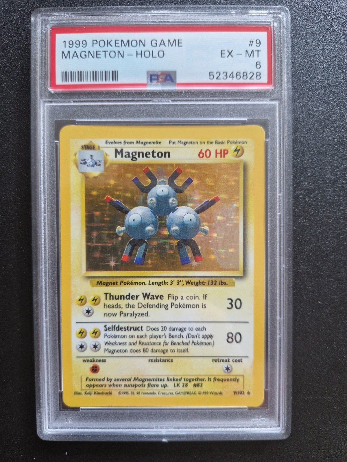 Pokemon Magneton PSA 6 Base Set, Hobby en Vrije tijd, Verzamelkaartspellen | Pokémon, Ophalen of Verzenden, Gebruikt, Losse kaart