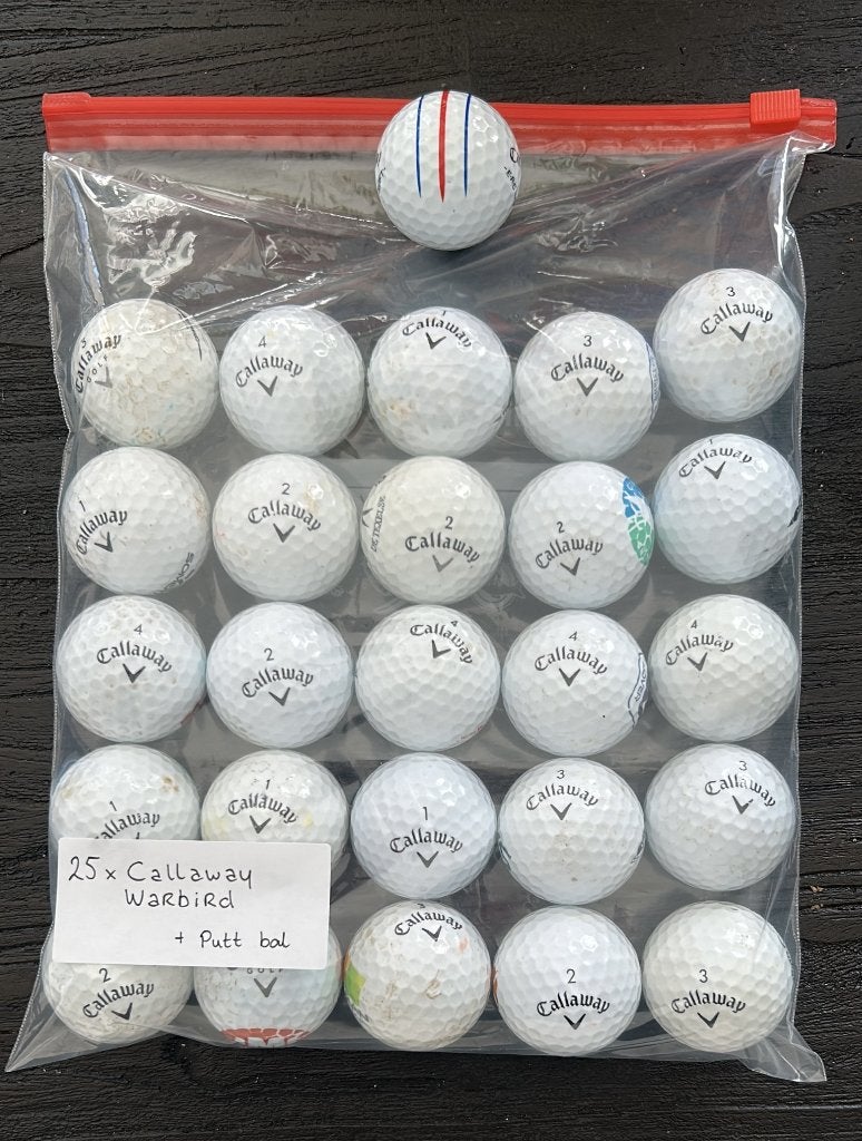 25x Callaway Warbird + 1x Chrome Soft golfballen, Ophalen, Gebruikt, Bal(len), Callaway