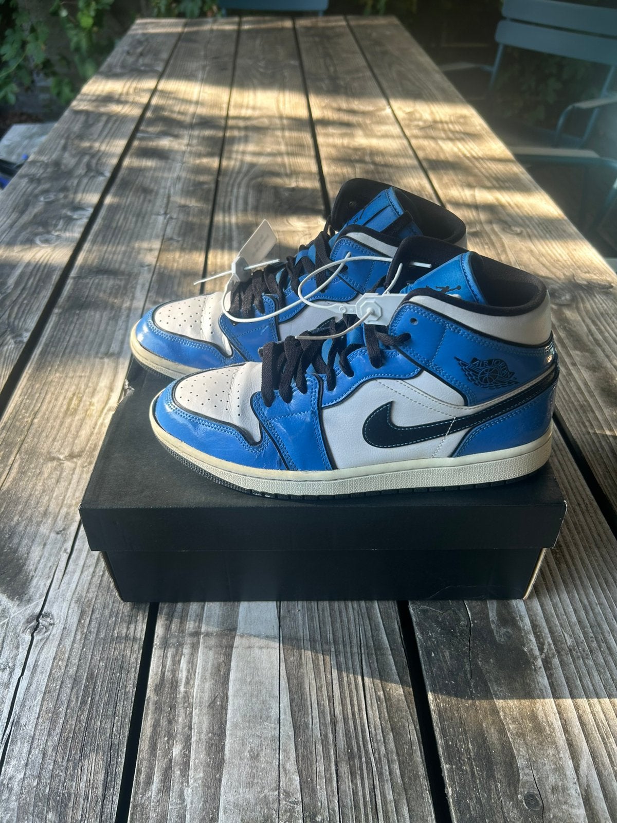 Nike jordan 1 mid blauw, Gebruikt, Jongen of Meisje, Schoenen, Ophalen of Verzenden