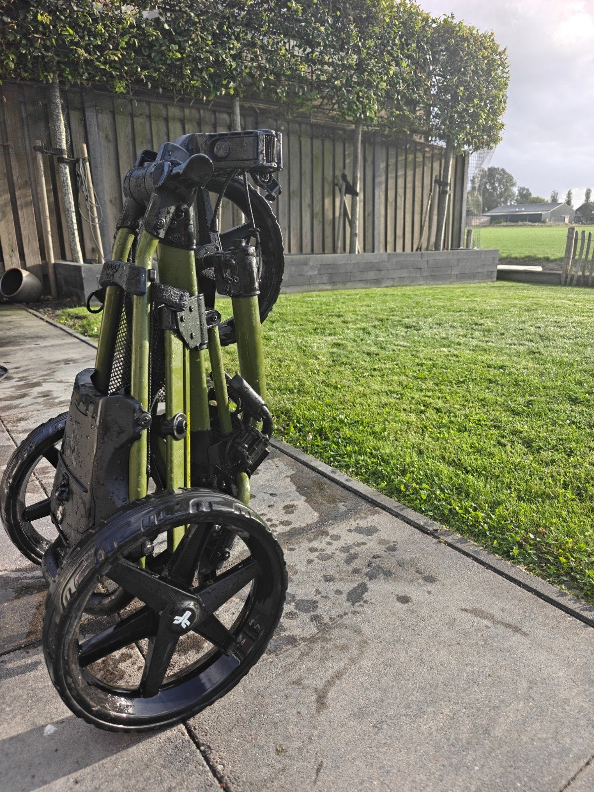 Fastfold Mission 5.0 golftrolley – opvouwbaar – groen/zwart, Sport en Fitness, Golf, Ophalen of Verzenden, Gebruikt, Golfkar