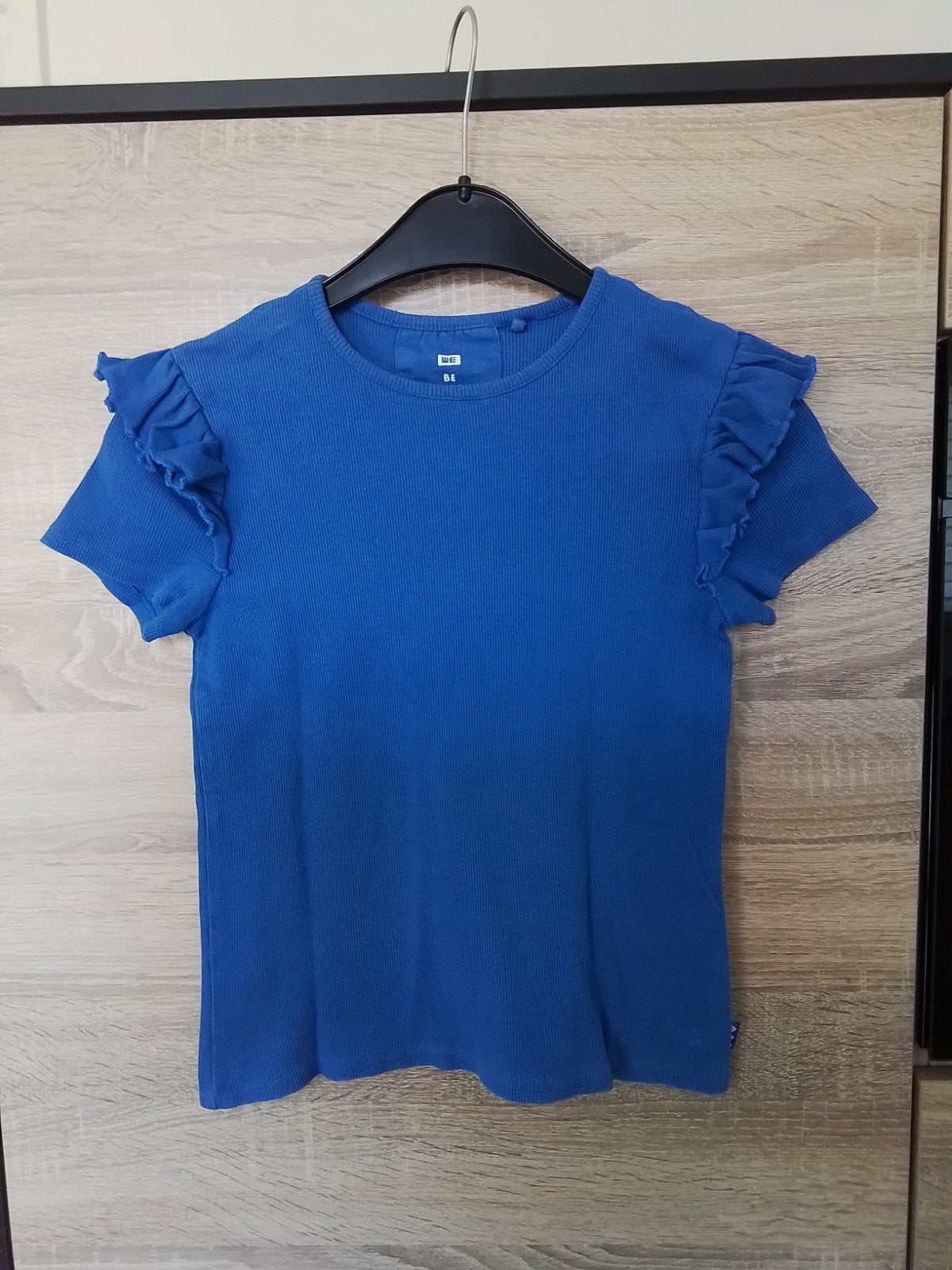 Blauw shirtje WE mt 146-152, Kinderen en Baby's, Kinderkleding | Maat 146, WE, Meisje, Ophalen of Verzenden, Zo goed als nieuw