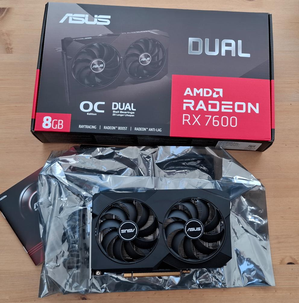 Graphics Card Asus AMD Radeon RX 7600 8GB, Computers en Software, Videokaarten, Zo goed als nieuw, AMD, PCI-Express 4.0, GDDR6