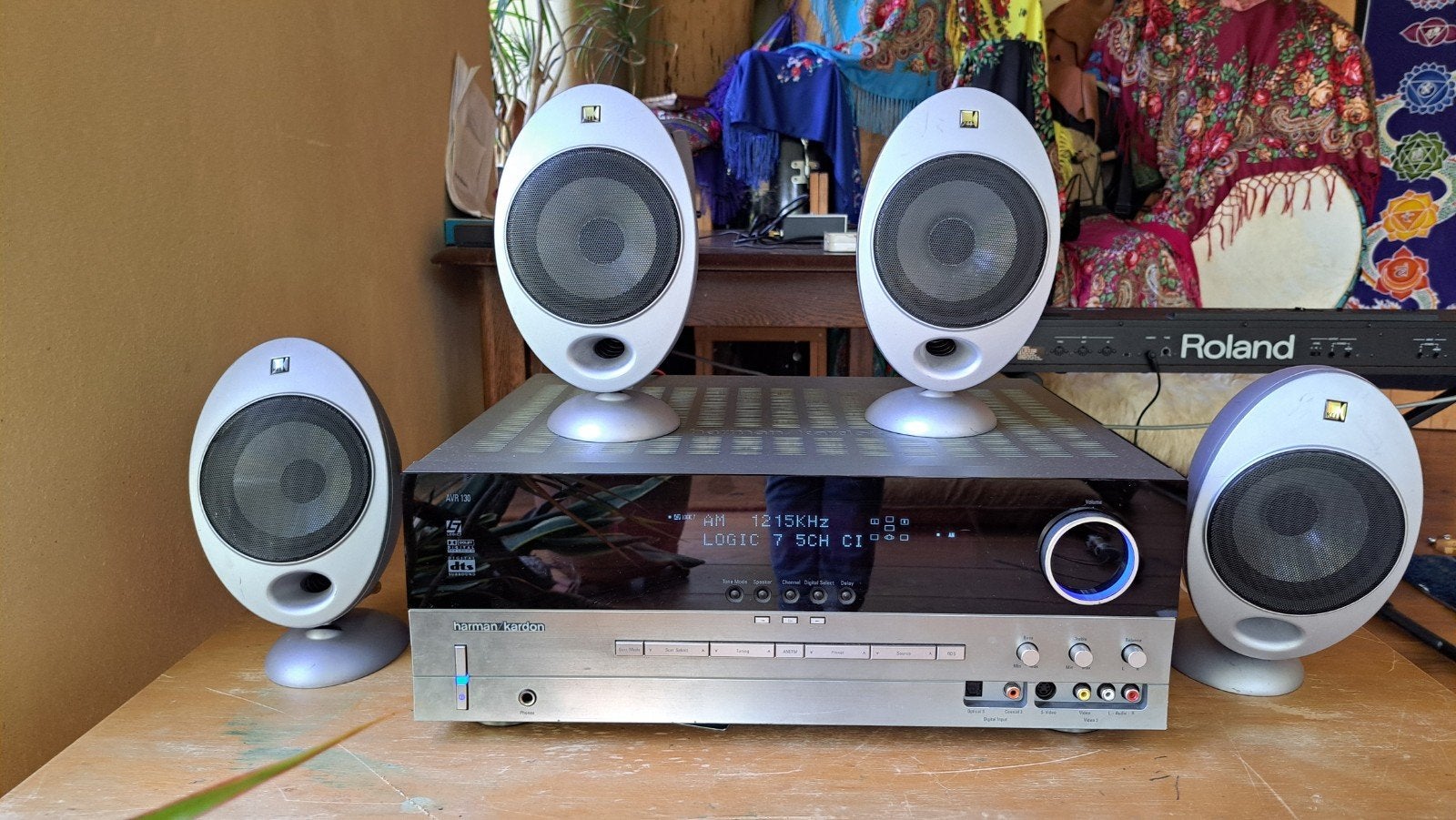 Harman Kardon AVR 130 + 4x KEF HTS2001 – Mooie HiFi Set, Overige merken, Gebruikt, 70 watt of meer, Ophalen of Verzenden
