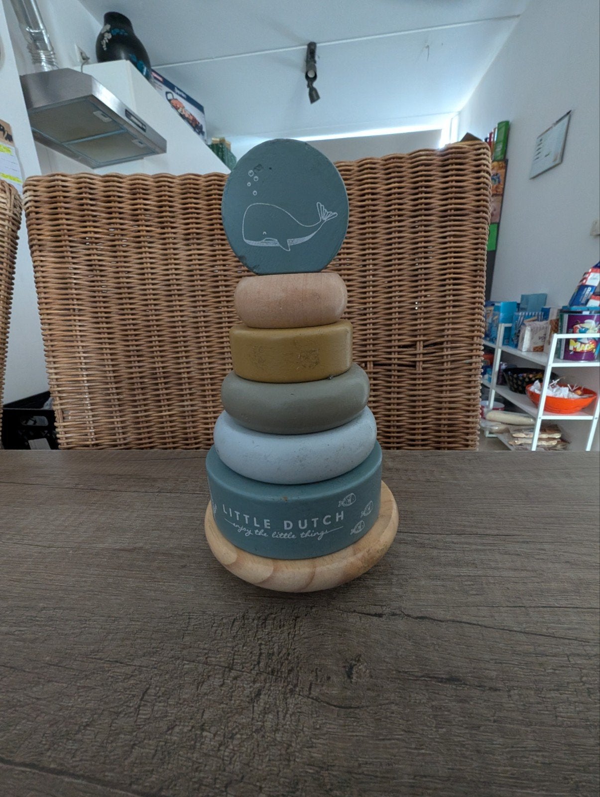 Little Dutch Stapeltoren Walvis - Houten Speelgoed, Ophalen, Zo goed als nieuw, Overige typen