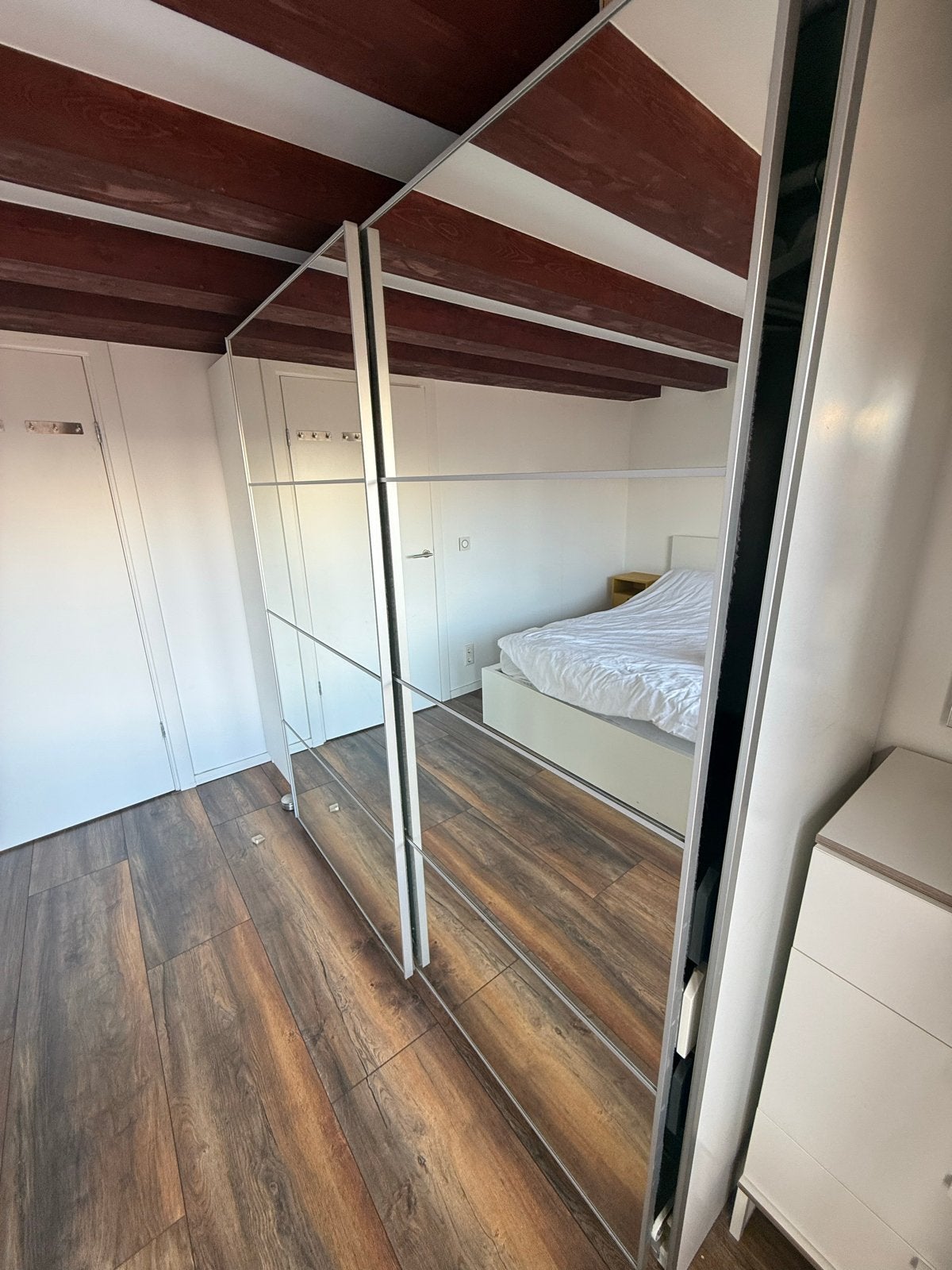 Ikea Pax Kast 250cm met spiegeldeuren en lades, Ophalen, 200 cm of meer, Zo goed als nieuw, Met lade(s)