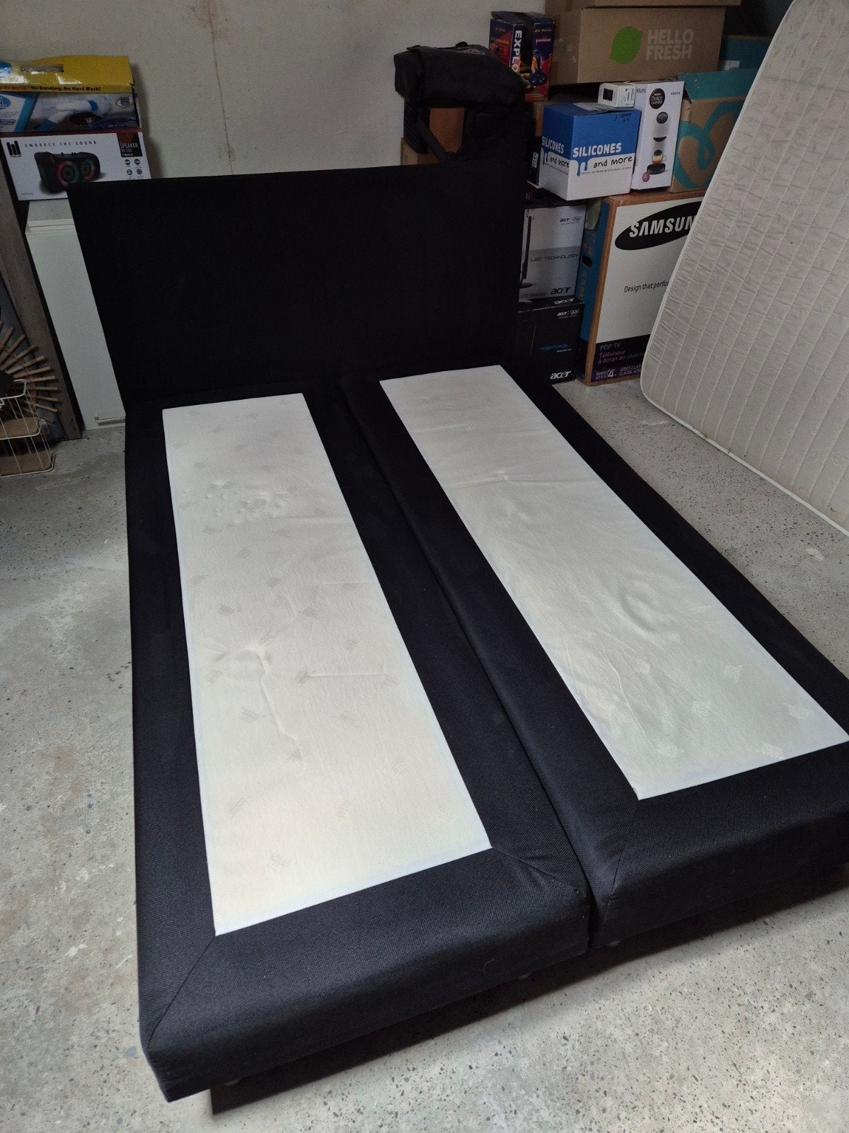 boxspring zonder matras 140x200, Huis en Inrichting, Slaapkamer | Boxsprings, Ophalen, Zwart, Tweepersoons, 140 cm