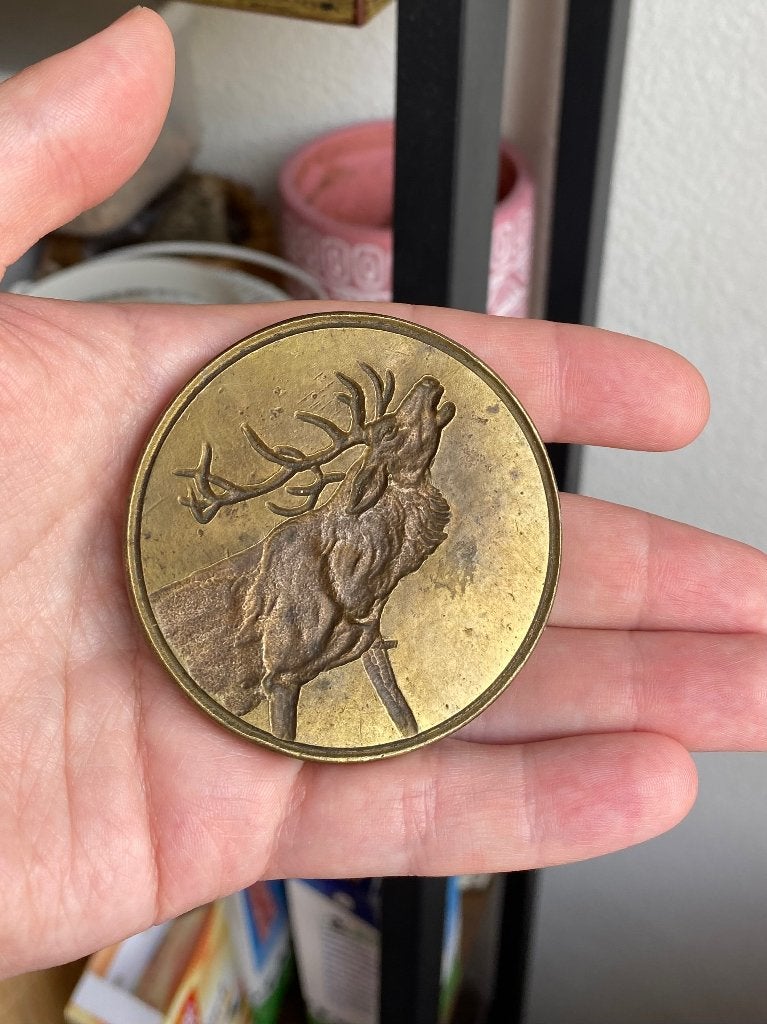 medaille met roepend hert, Ophalen of Verzenden