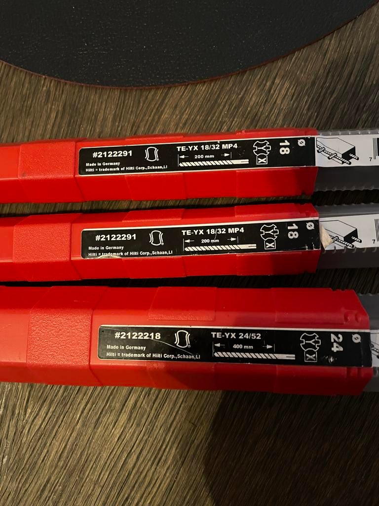 Nieuwe Hilti SDS Max boren TE-YX 18/32 en TE-YX 24/52, Ophalen of Verzenden, Nieuw, Boor- en/of Breekhamer