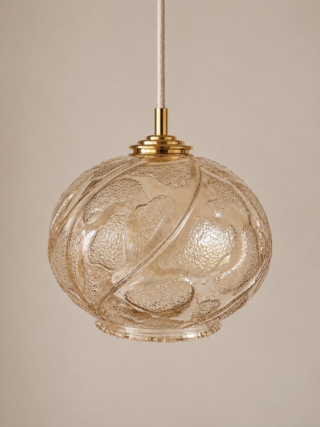 Vintage hanglamp | Bollamp | Amberkleur | Bubble lamp, Ophalen of Verzenden, Glas