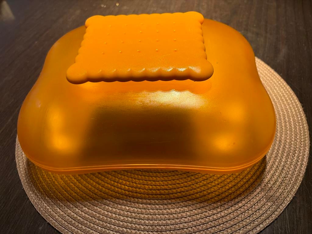 Oranje koekjestrommel van Alessi, Ophalen, Kunststof, Alessi, Oranje