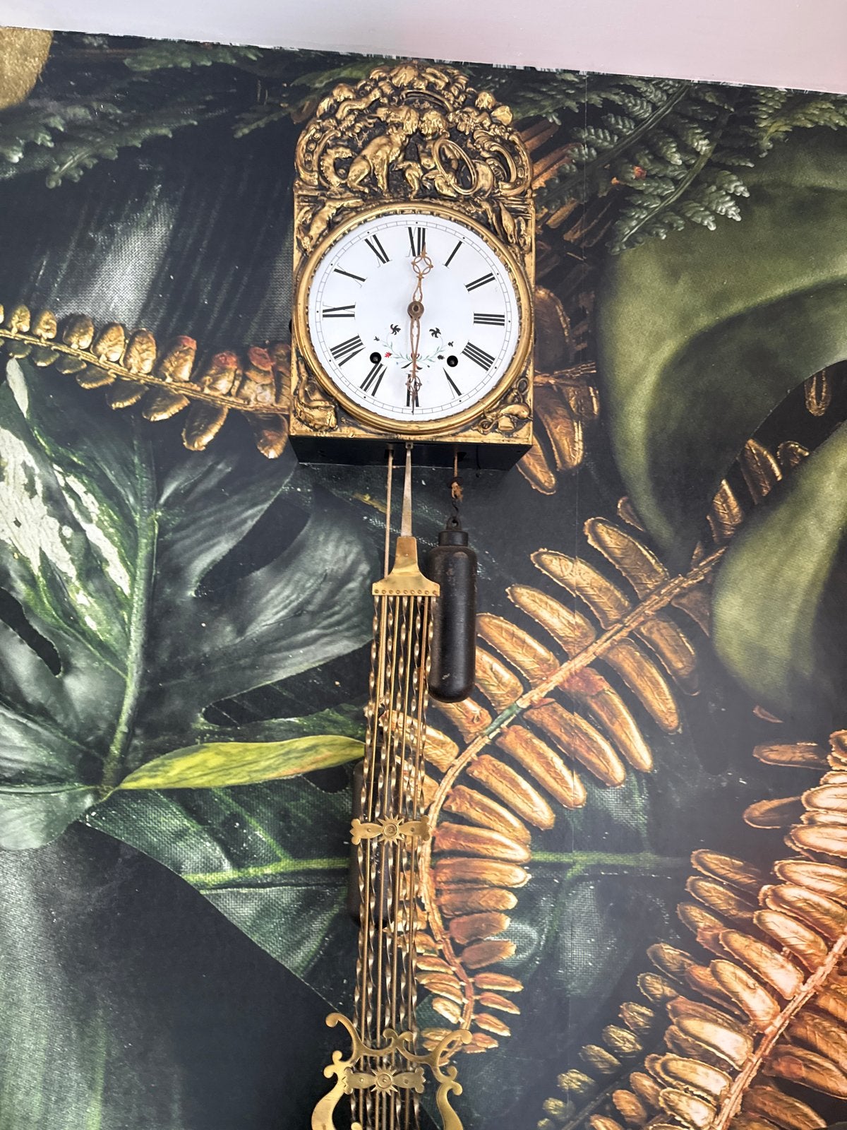 Antieke Franse Boulle wandklok - Verguld en gedetailleerd, Ophalen