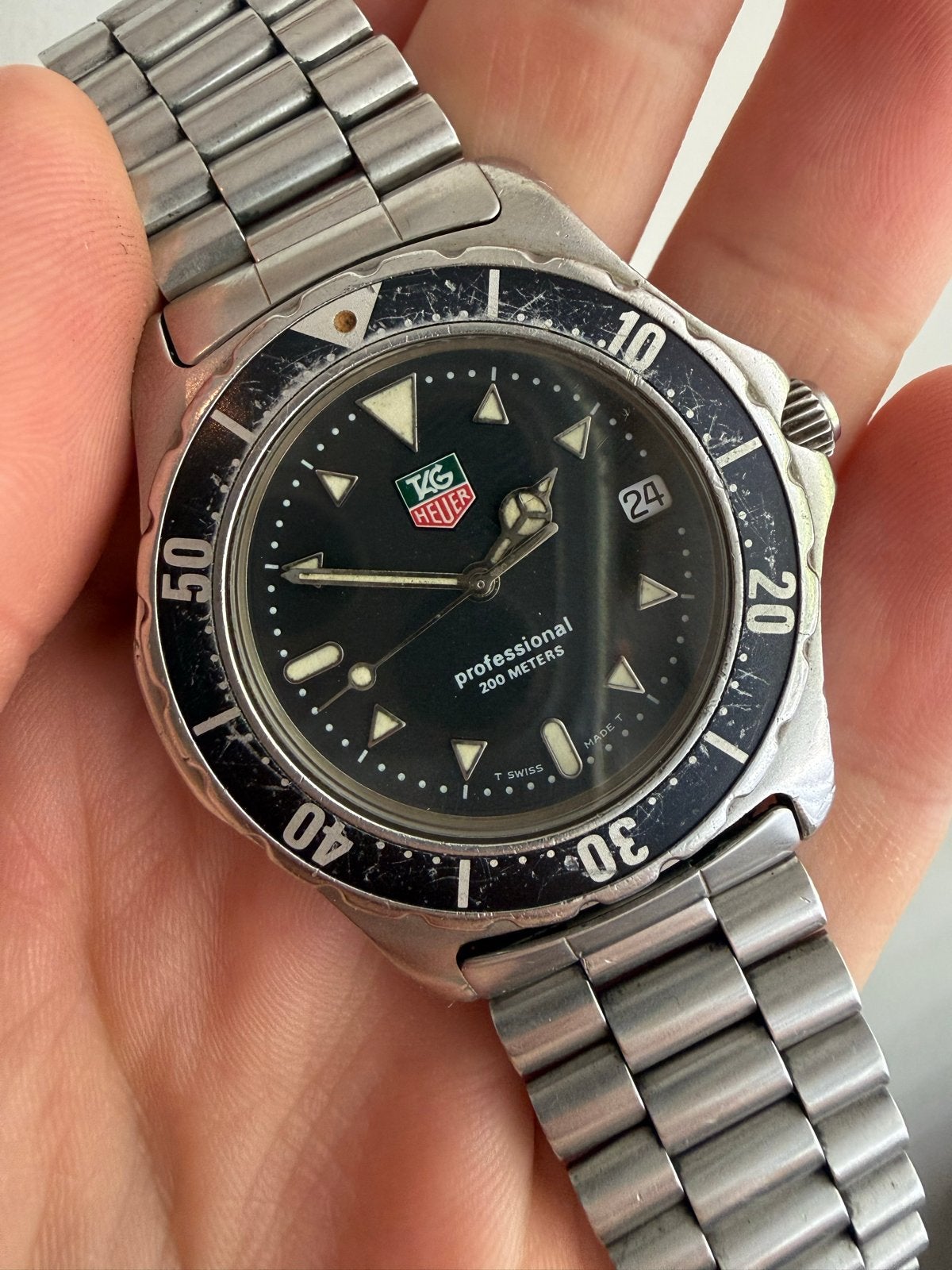 TAG Heuer Professional 200M duiker 40mm, Sieraden, Tassen en Uiterlijk, Horloges | Heren, Gebruikt, Staal, Polshorloge, Ophalen of Verzenden