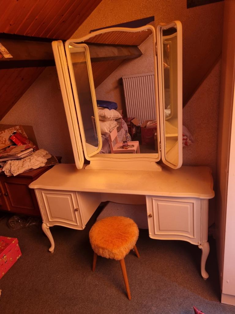 Brocante kaptafel, Ophalen, Gebruikt, 100 tot 150 cm, 150 tot 200 cm