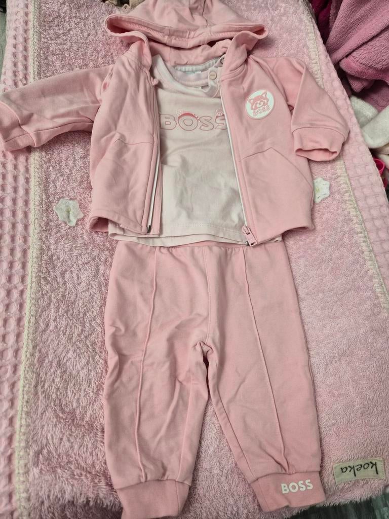 Roze BOSS baby set (maat 68) - 1x gedragen, Ophalen of Verzenden, Zo goed als nieuw, Maat 68