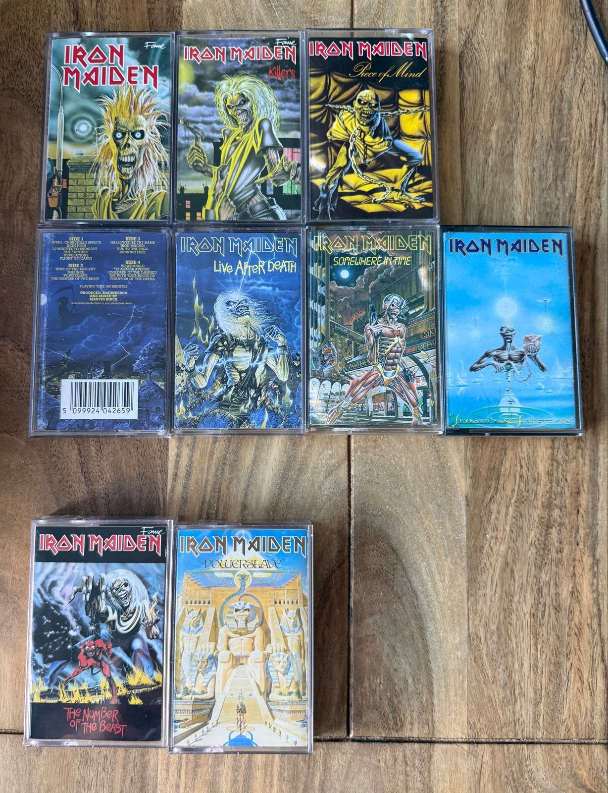 9 Iron Maiden Cassette tapes., Gebruikt, Origineel, Rock en Metal, Verzenden