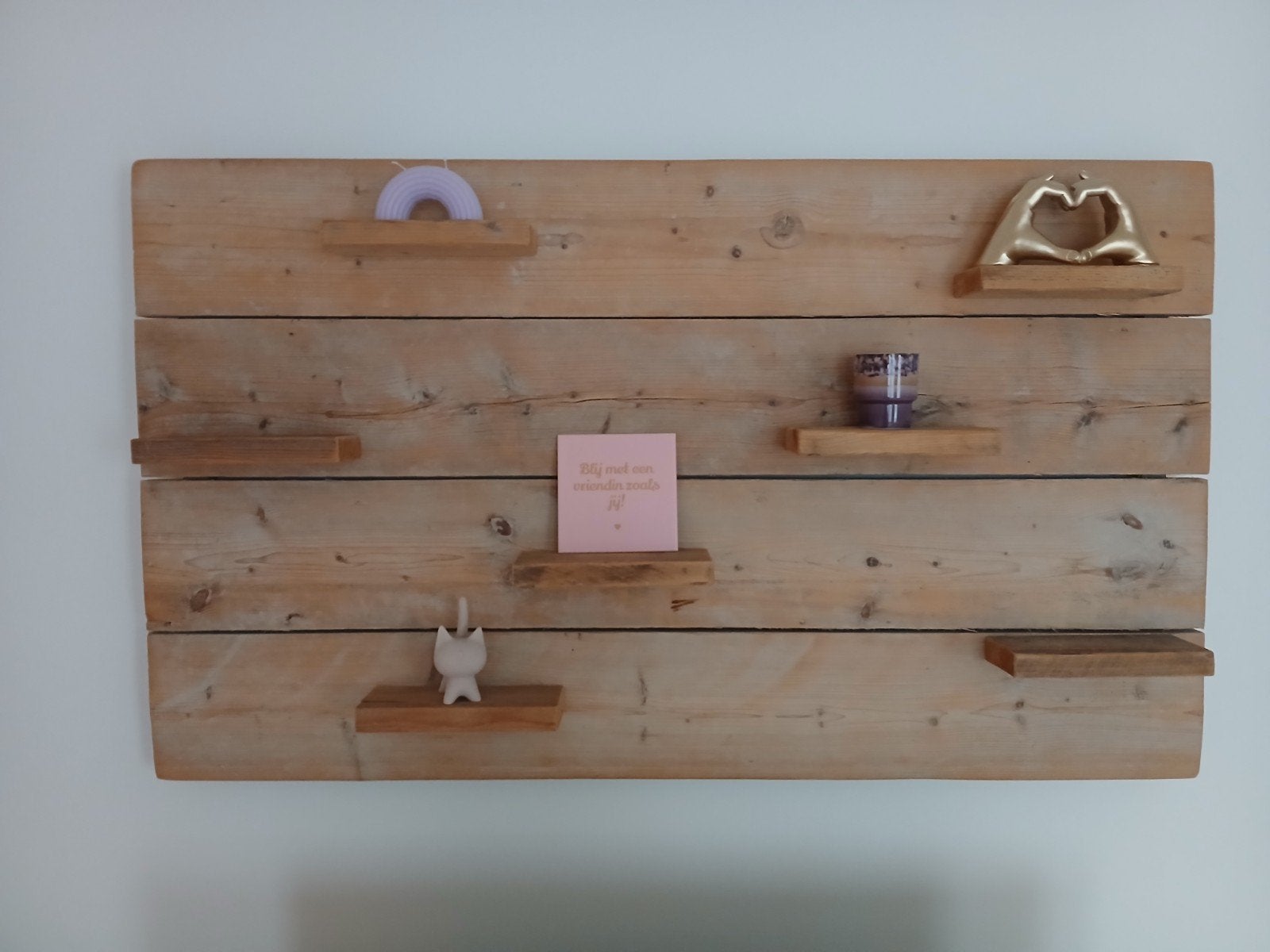 Wandbord steigerhout, Huis en Inrichting, Woonaccessoires | Wanddecoraties, Ophalen, Gebruikt, Hout, Bruin