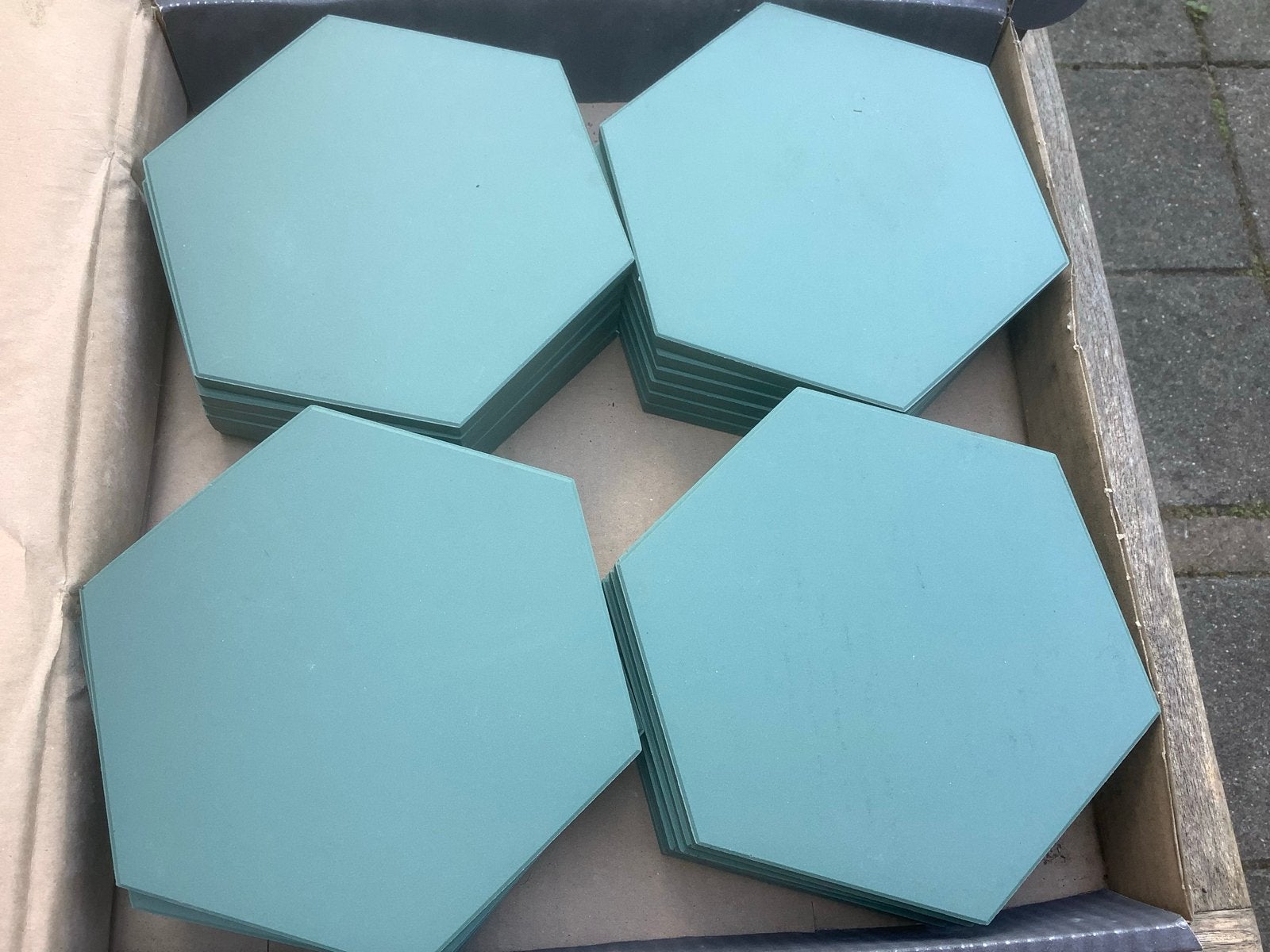 Winckelmans Hexagon Vloertegels 15 cm Donkergroen 1,9 m2, Ophalen, Keramiek, Nieuw, Minder dan 20 cm