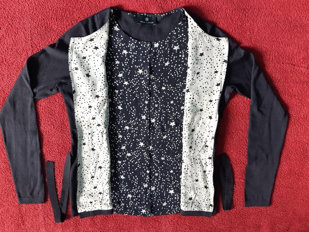 Rena Lange vest donkerblauw met 2 halve blouse-gedeelten, Kleding | Dames, Maat 38/40 (M), Blauw, Rena Lange, Ophalen of Verzenden