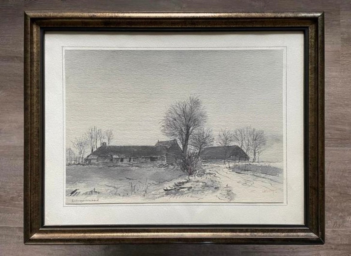 Schilderij A.K.Vogelaar. Aquarel., Ophalen