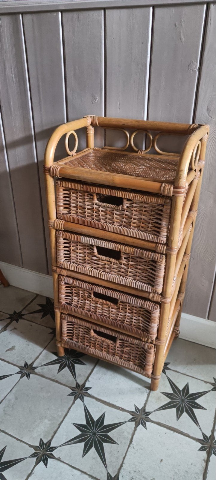Rotan ladekastje met 4 laden - 88x42x30 cm, Ophalen of Verzenden