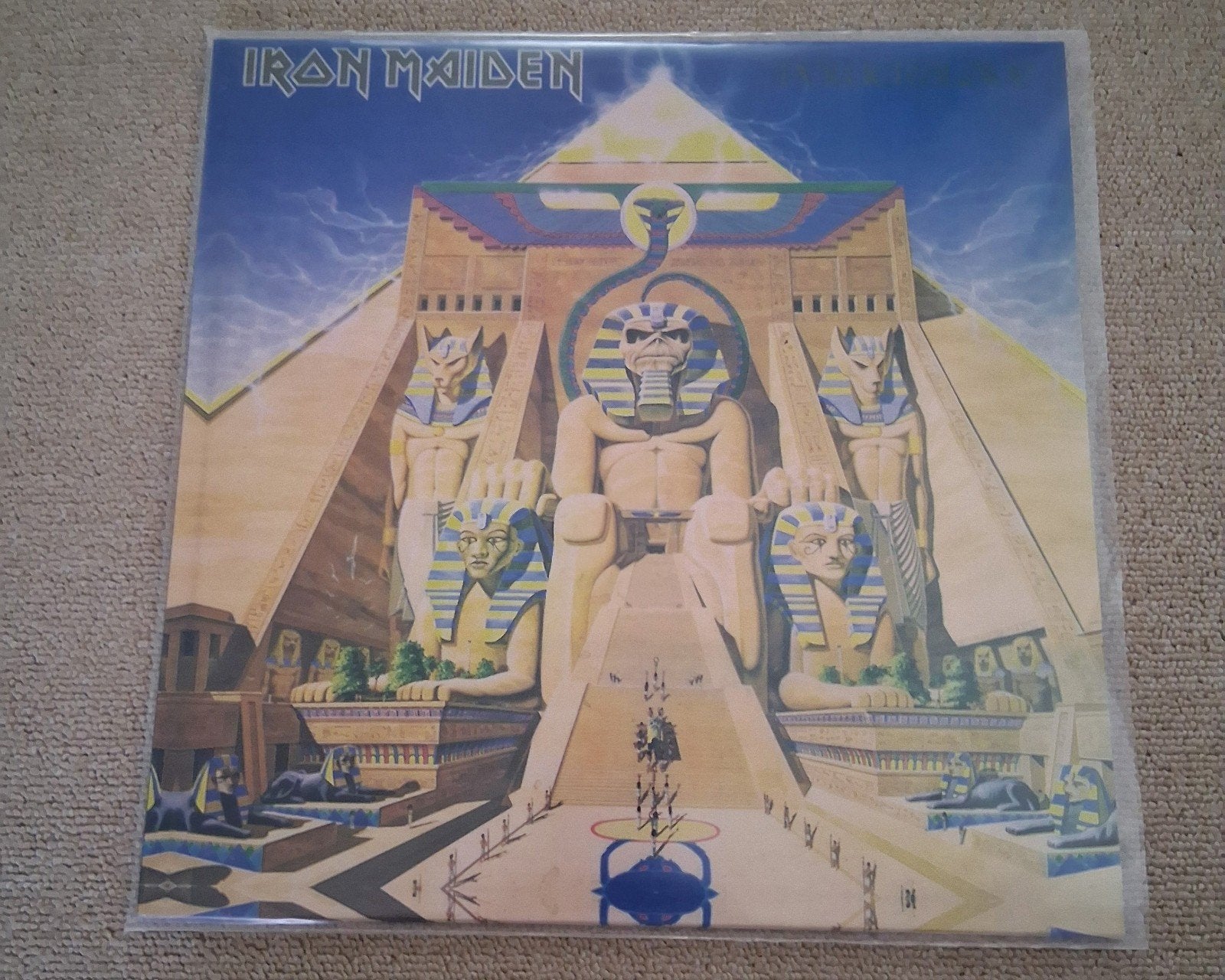 Iron maiden powerslave colour vinyl, Colored vinyl, Ophalen, Zo goed als nieuw, Overige typen
