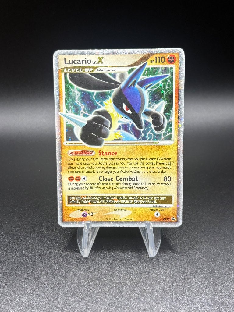 Nintendo Pokémon TCG Lucario LV.X DP12 Pokemon Promos Holo, Ophalen of Verzenden, Zo goed als nieuw, Losse kaart, Foil