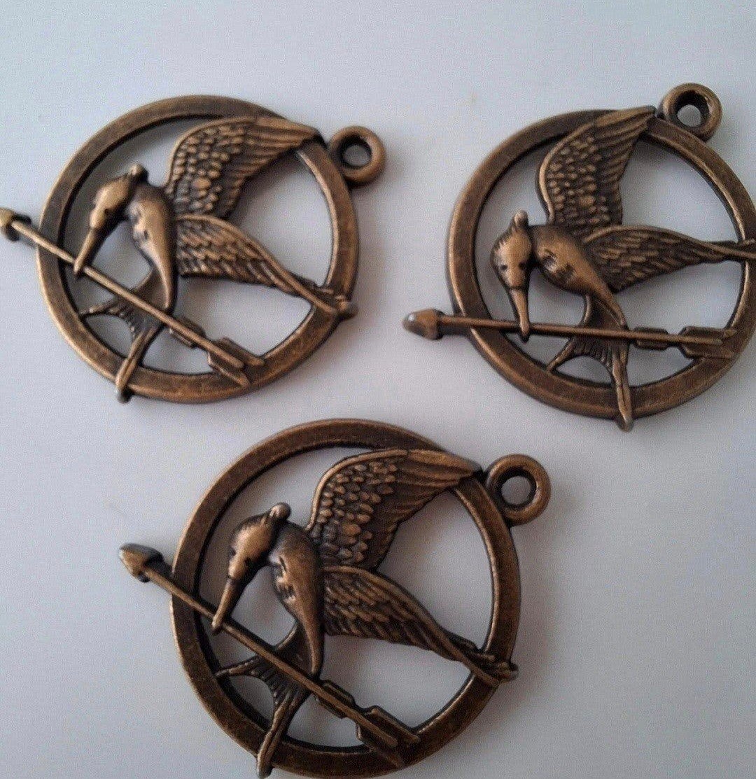 3 stuks grote bedels hangers metaal brons vogel, Overige merken, Overige materialen, -, -
