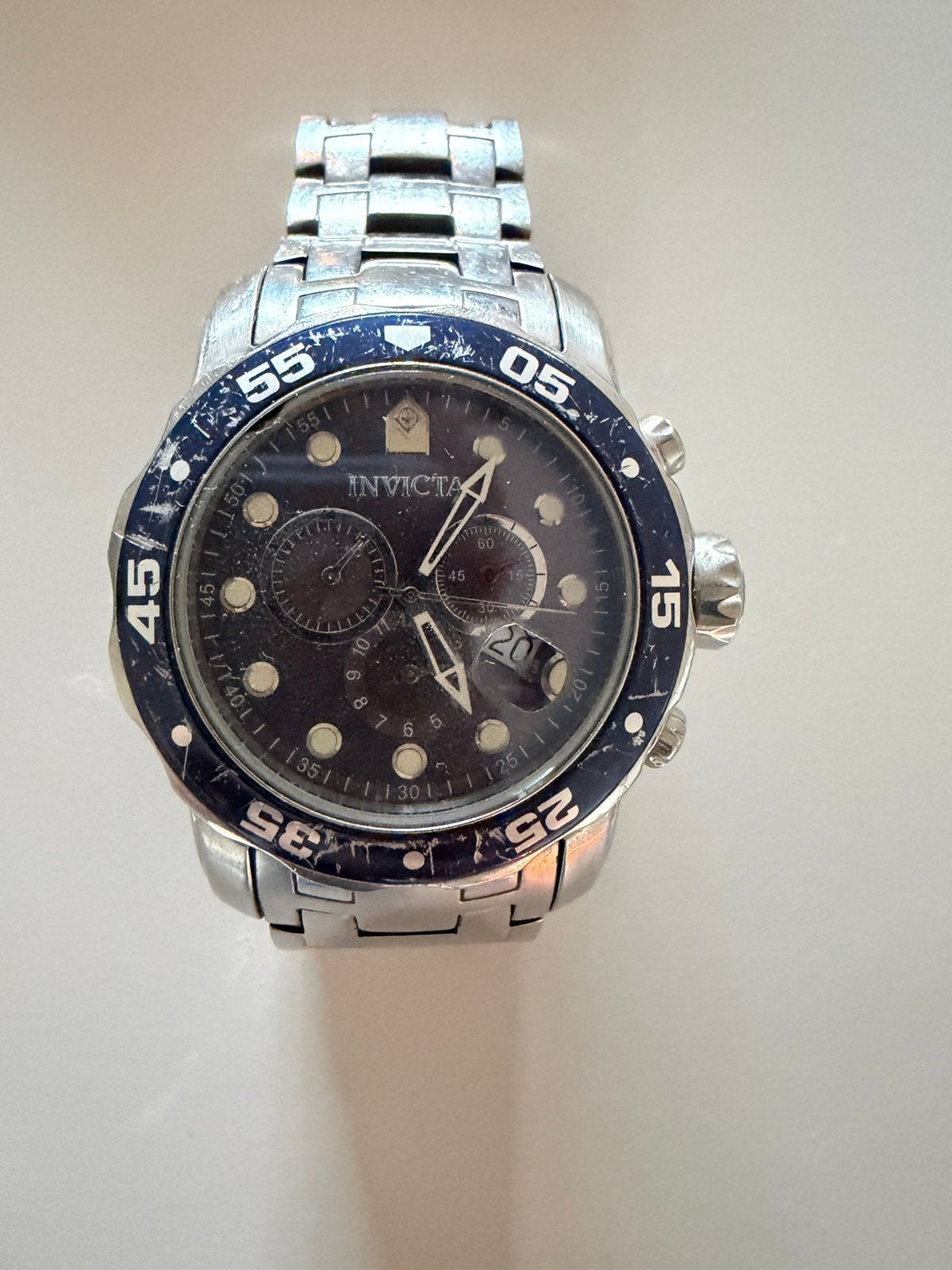 Invicta Pro Diver - SCUBA Herenhorloge - 48 mm, Sieraden, Tassen en Uiterlijk, Ophalen, Zo goed als nieuw, Staal, Overige merken