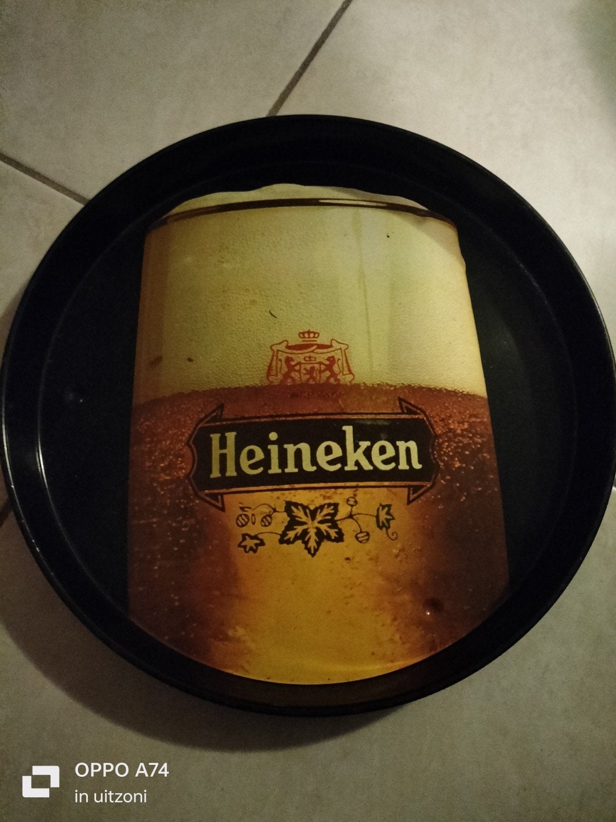 Heineken dienblad - Groen met bierglas, Verzamelen, Ophalen of Verzenden, Gebruikt, Overige typen, Heineken