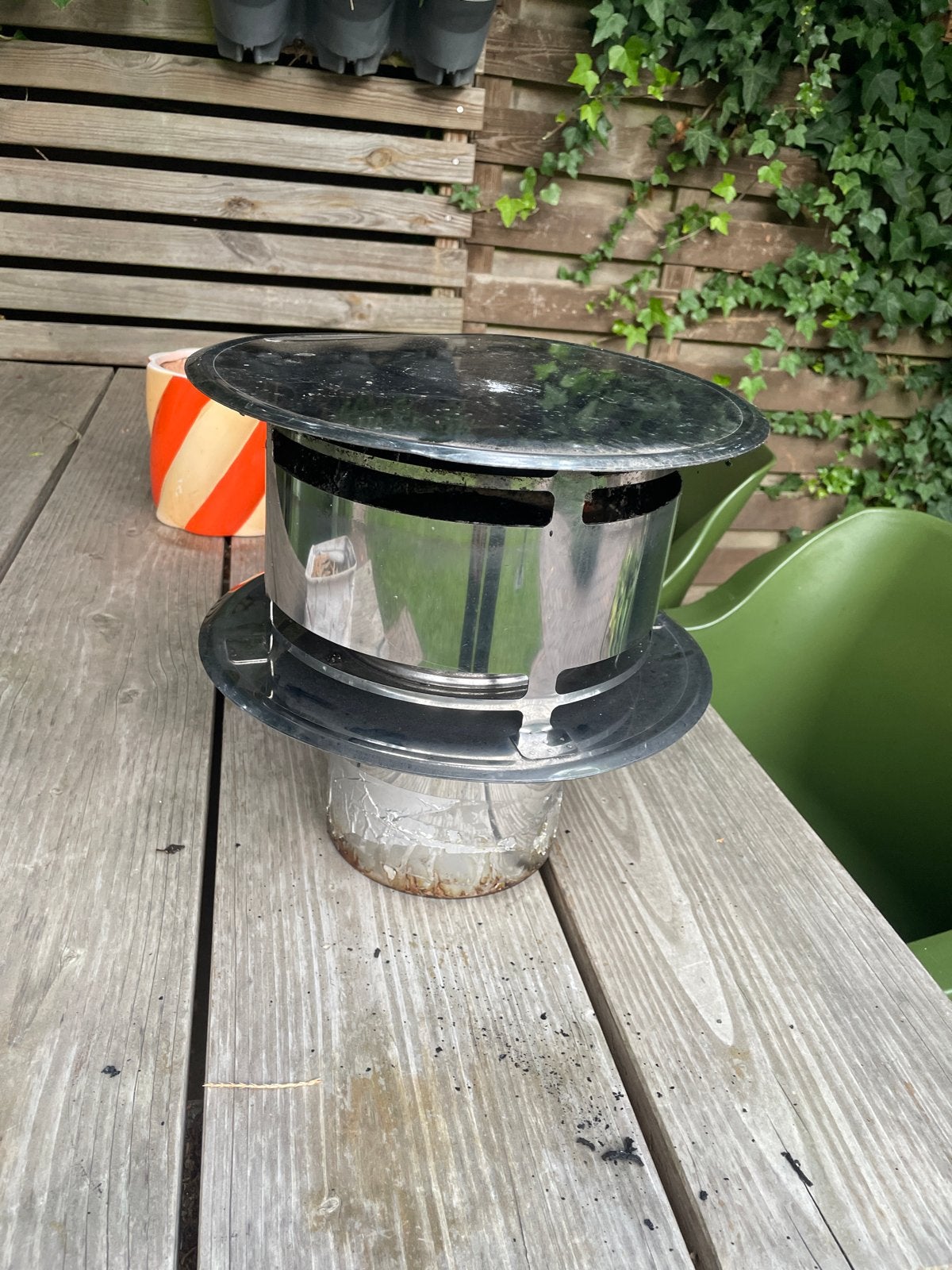 RVS Schoorsteenkap 14,5 cm/ Regenkap - Gebruikt, Ophalen, Gebruikt