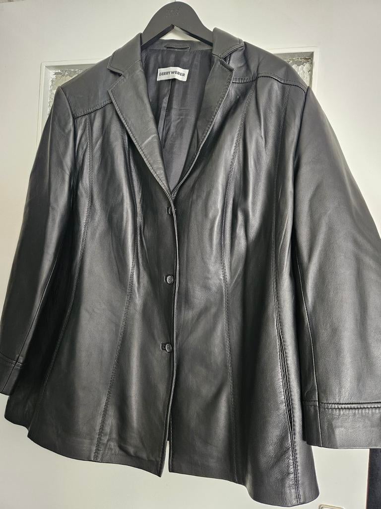 leer jas GERRY WEBER, Zwart, Maat 42/44 (L), Ophalen of Verzenden, Zo goed als nieuw